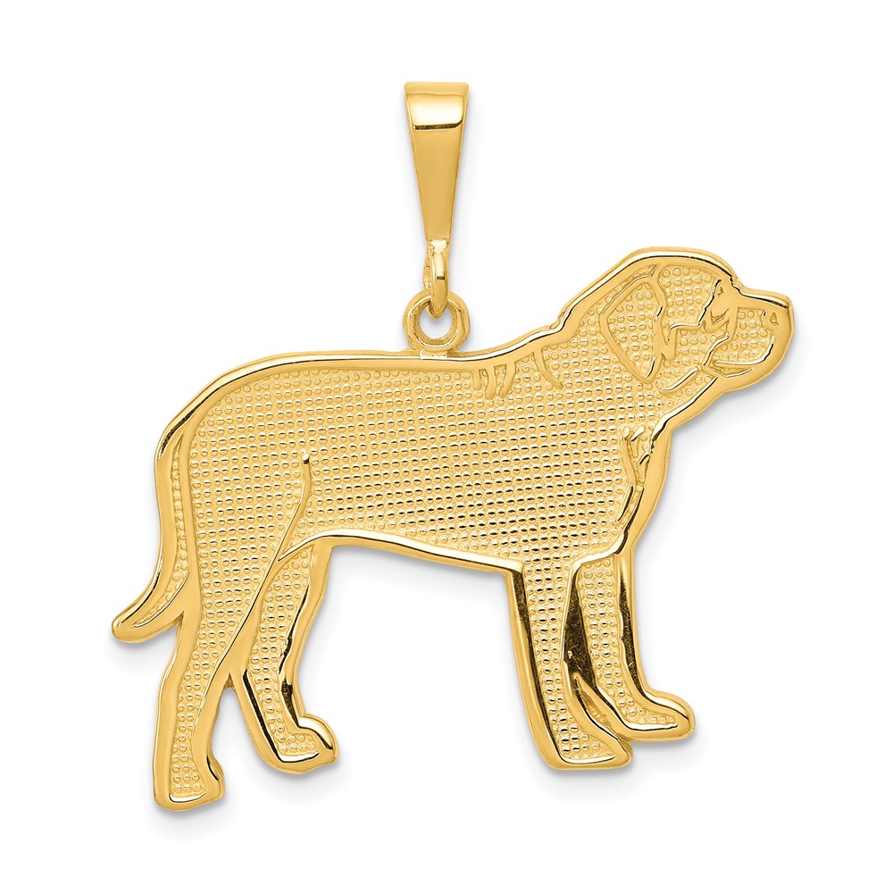 K3415.jpg 14k Textured Mastiff Dog Pendant - Image 1
