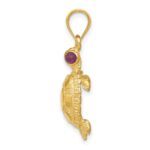 14k Turtle with Ruby Eyes Pendant - Image 2