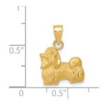 14K Satin Diamond-cut Shih Tzu Dog Pendant - Image 4
