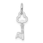14K White Gold Key Letter A Initial Charm - Image 3