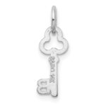 14K White Gold Key Letter B Initial Charm - Image 3