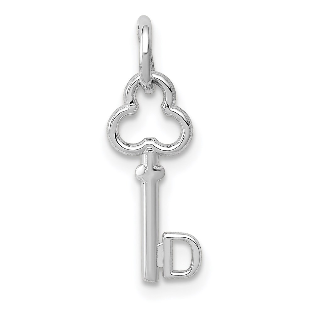 K3434D.jpg 14K White Gold Key Letter D Initial Charm - Image 1