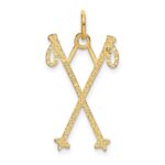 14k Ski Poles Charm - Image 3