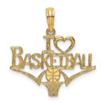 14K I HEART BASKETBALL with Ball and Net Charm