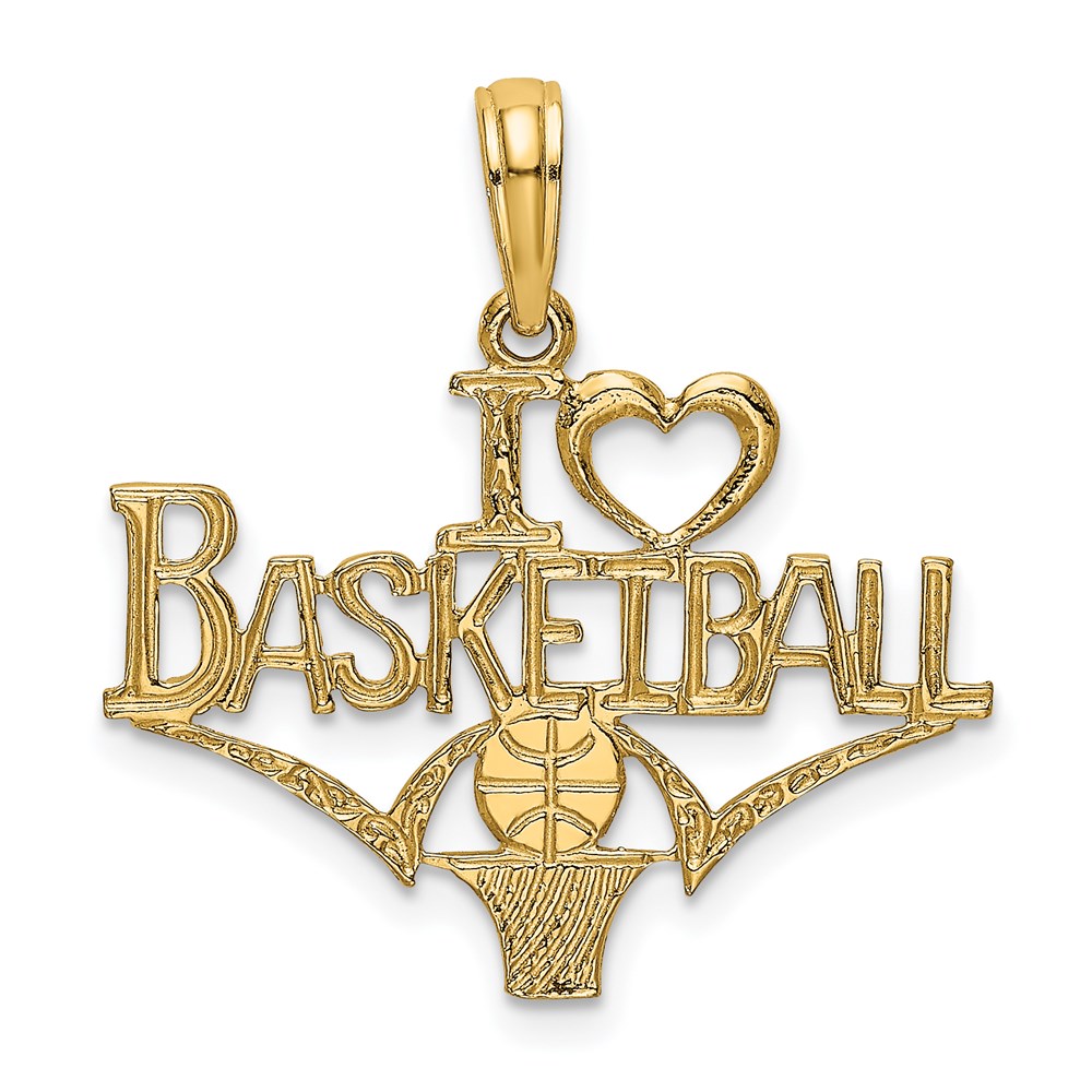 K3595.jpg 14K I HEART BASKETBALL with Ball and Net Charm - Image 1