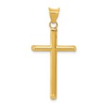 14k 3-D Polished Hollow Cross Pendant
