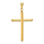 14k 3-D Polished Hollow Cross Pendant
