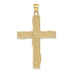 14K and White Rhodium Large HOPE FAITH LOVE BELIEVE Cross Pendant - Image 4