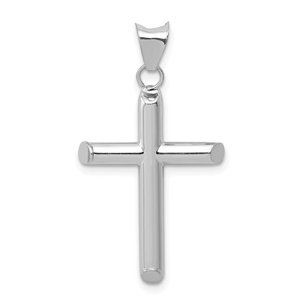K3709.jpg 14k White Gold Polished Hollow Cross Pendant - Image 1