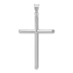 14k White Gold Large Polished Hollow Cross Pendant
