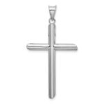 14k White Gold Polished Hollow Cross Pendant - Image 3