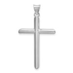 14k White Gold Hollow Cross Pendant - Image 3