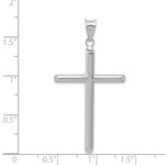 14k White Gold Hollow Cross Pendant - Image 4