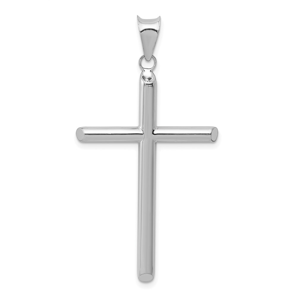 K3714.jpg 14k White Gold Hollow Cross Pendant - Image 1