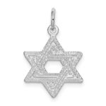 14K White Gold Star of David Charm - Image 3