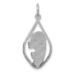 14k White Gold Blessed Virgin Mary Charm - Image 4