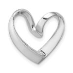 14K White Gold Polished Spiral Heart Chain Slide