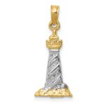 14K with White Rhodium 3-D St. Augustine Lighthouse Pendant - Image 4