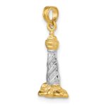 14K with White Rhodium 3-D St. Augustine Lighthouse Pendant - Image 5