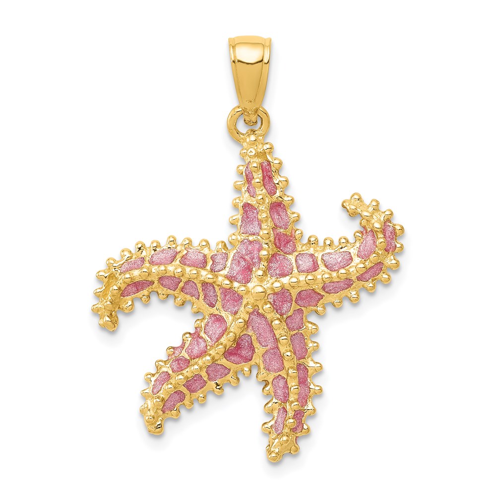 K4176.jpg 14K Pink Enameled Starfish Pendant - Image 1
