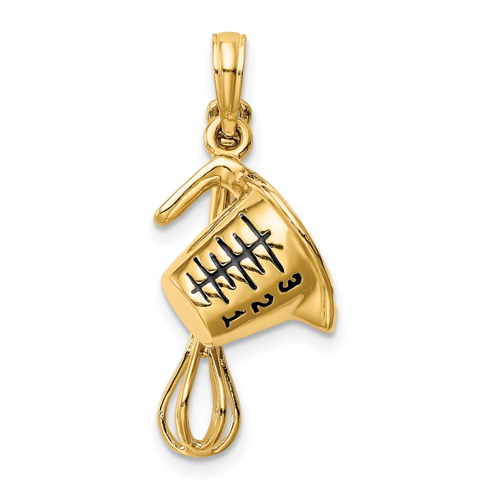 K4210.jpg 14K 3-D Black Enameled Measuring Cup and Whisk Pendant - Image 1