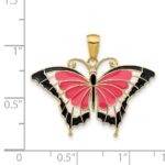14K Pink Enameled Butterfly Pendant - Image 4
