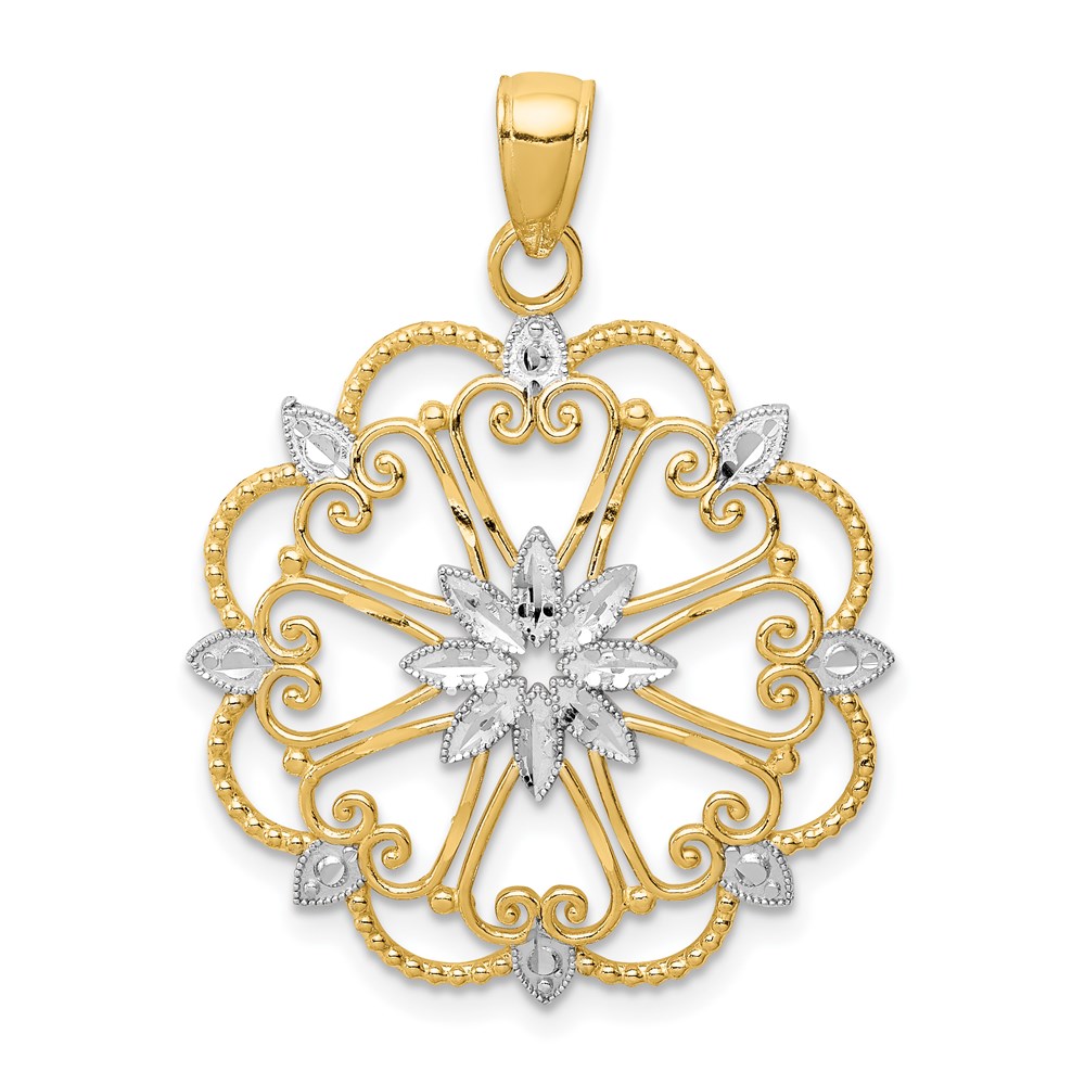 K4294.jpg 14K and White Rhodium Starburst Pendant - Image 1