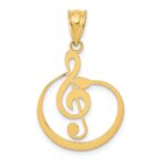 14k G Treble Clef Musical Note Pendant