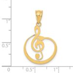 14k G Treble Clef Musical Note Pendant - Image 3
