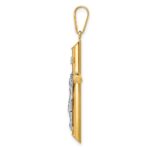 14k Two-tone Hollow Crucifix Pendant - Image 2