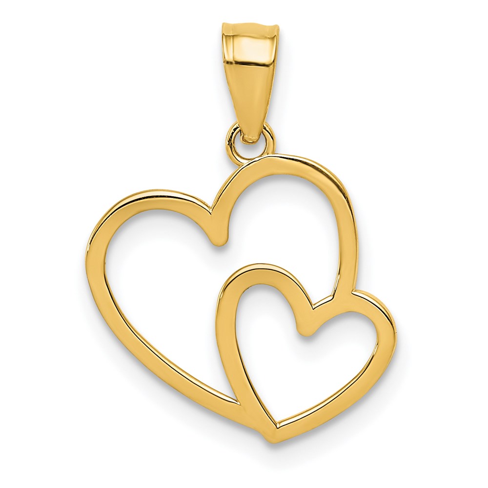 K4671.jpg 14K Polished Double Heart Pendant - Image 1