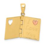 14K Two-tone 3-D Enameled Moveable SWEETHEART Book Charm - Image 3