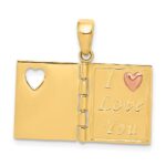 14K Two-tone 3-D Enameled Moveable SWEETHEART Book Charm - Image 4