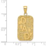 14K DAD Gold Nugget Dog Tag Pendant - Image 4