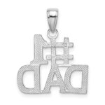 14K White Gold #1 DAD Charm - Image 3