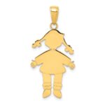 14k Flat Engravable Girl Charm