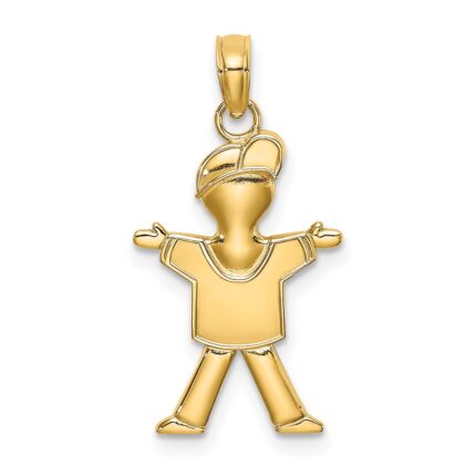 14k Polished Full Body Boy Charm