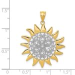 14k and White Rhodium Filigree Sun Pendant - Image 3