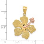 14k Two-tone Yellow and Rose Hibiscus Charm - Image 3