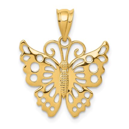 14k Filigree Butterfly Pendant