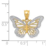 14k and White Rhodium Butterfly Pendant - Image 3