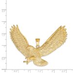 14k Large Textured Eagle Pendant - Image 3
