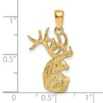 14k Polished Deer Head Charm - Image 3