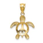 14k Peace Sign Turtle Pendant - Image 3