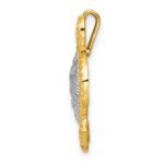 14K Two-Tone Turtle Pendant Chain Slide - Image 2