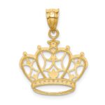 14k and White Rhodium Crown Pendant - Image 4