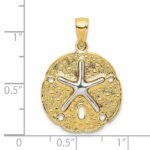 14k Two-Tone Sand Dollar with Starfish Pendant - Image 3