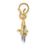 14k Two-tone 3-D Bicycle with Moveable Wheels Pendant - Image 2