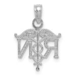 14K White Gold RN Registered Nurse Pendant - Image 4