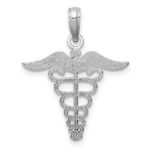 14k White Gold Caduceus Charm - Image 3